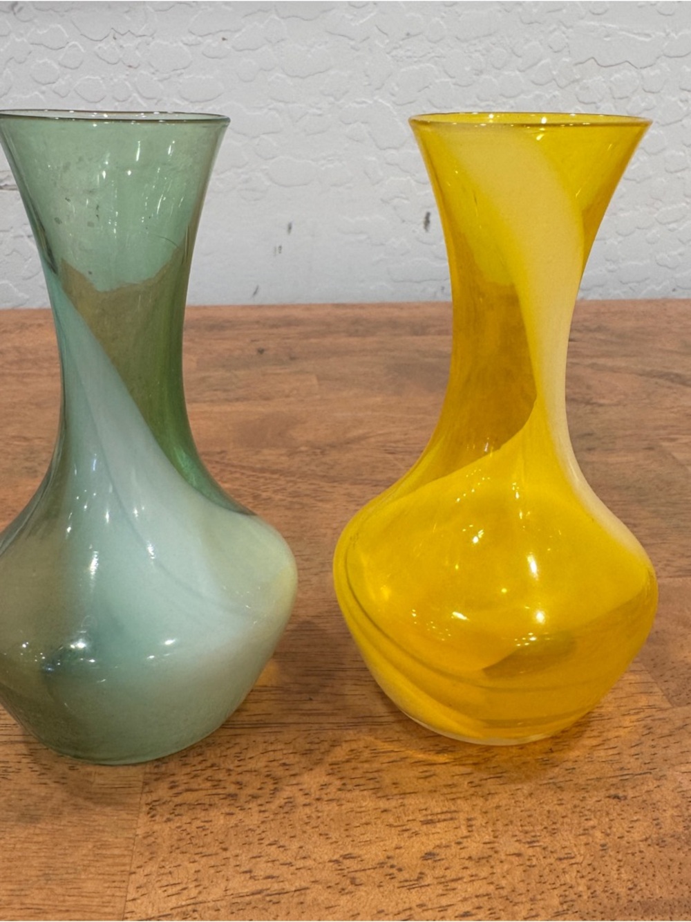 Yellow Swirl Glass Decorative Vase - Brand Unspecified